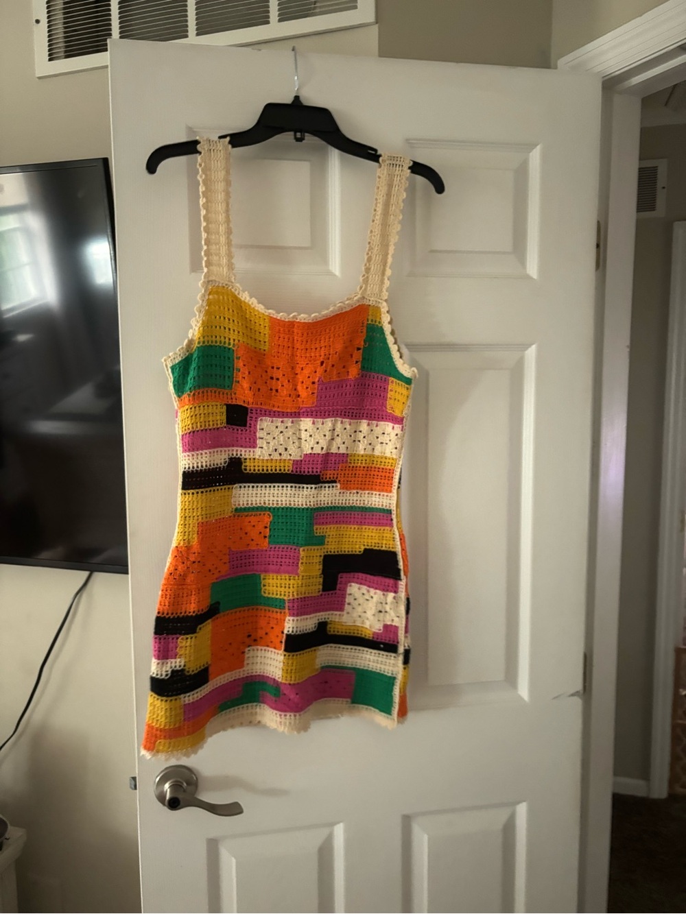Crochet Multi-Color Women's Swim Coverup Dress